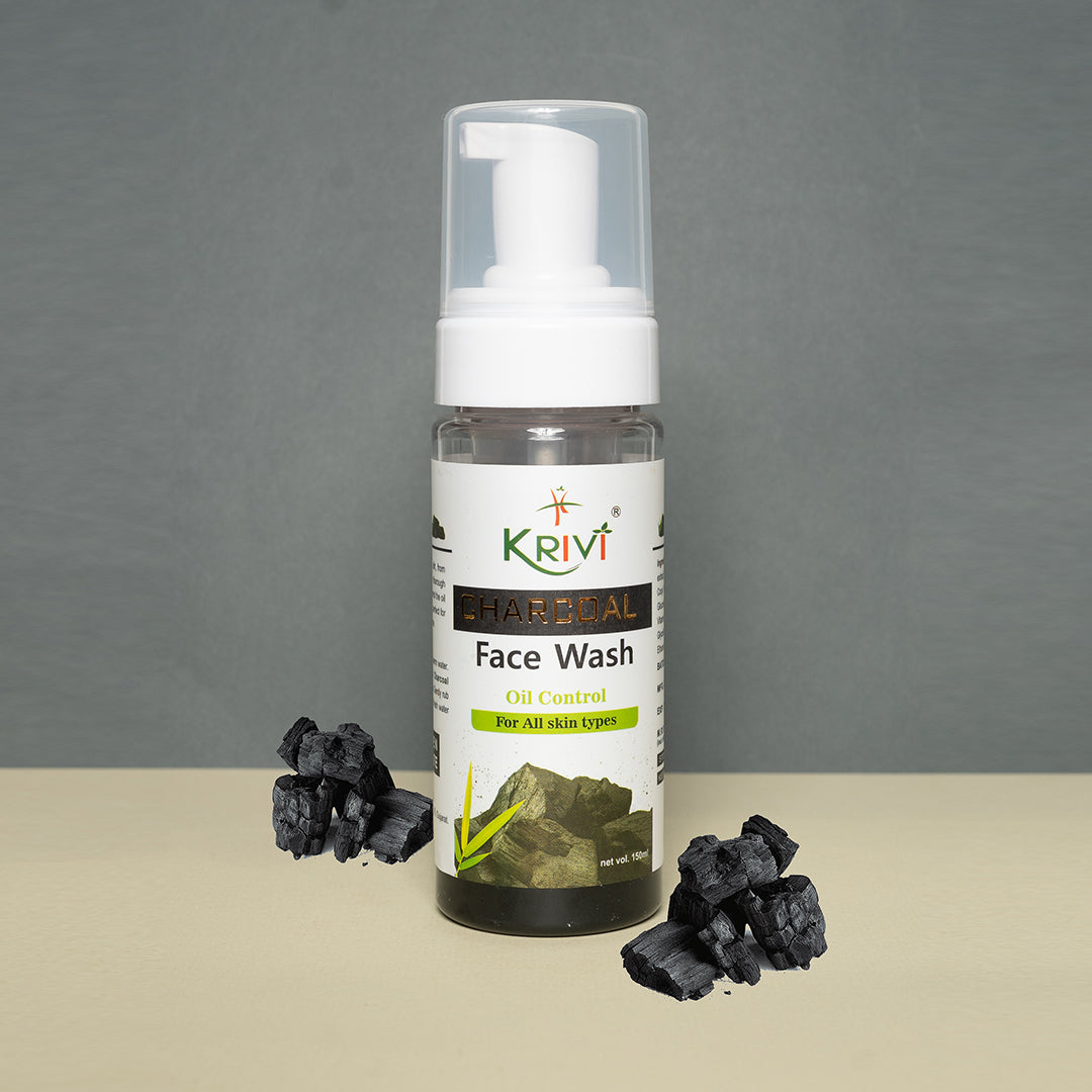 Krivi Charcoal Face Wash with Foaming Pump 150ml