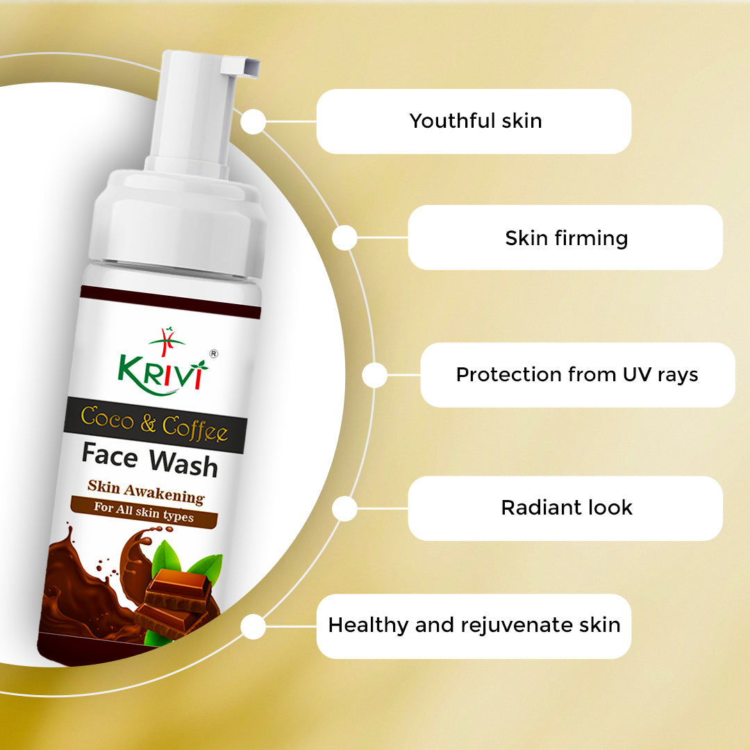 Krivi Coco & Coffee Face Wash with Foaming Pump 150ml