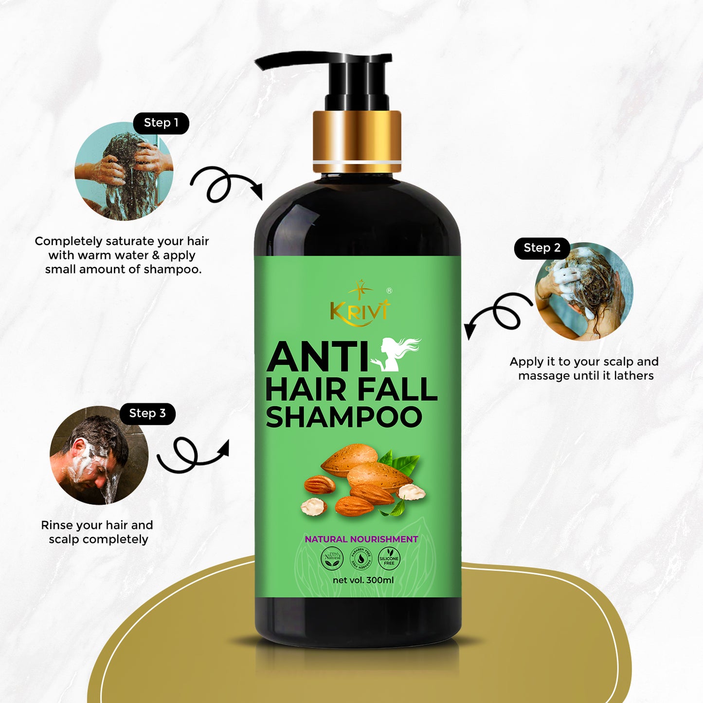 Krivi Anti Hair fall Shampoo Natural Nourishment 300ml