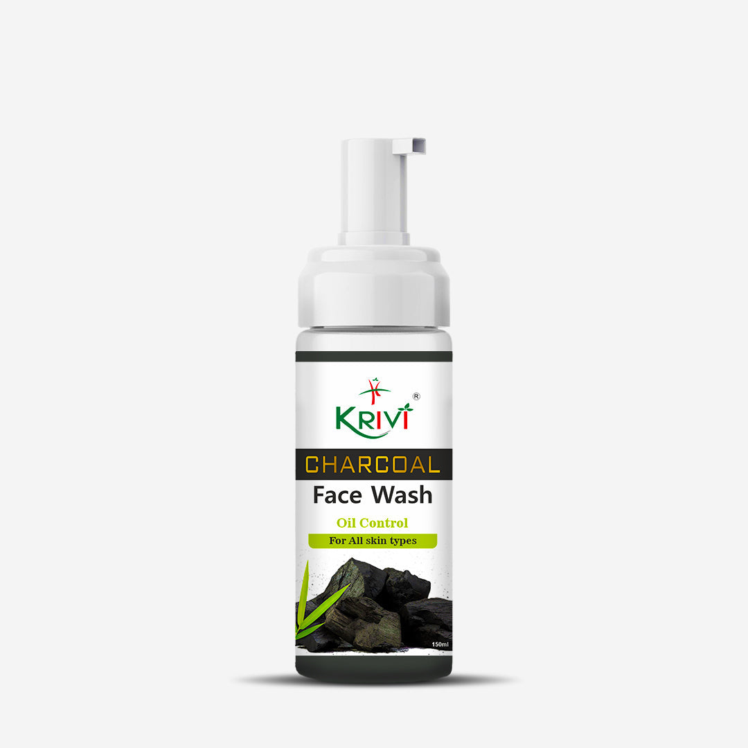 Krivi Charcoal Face Wash with Foaming Pump 150ml