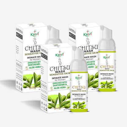 Chitsu Intimate Wash for Sensitive Skin 75ml (Pack of 3)