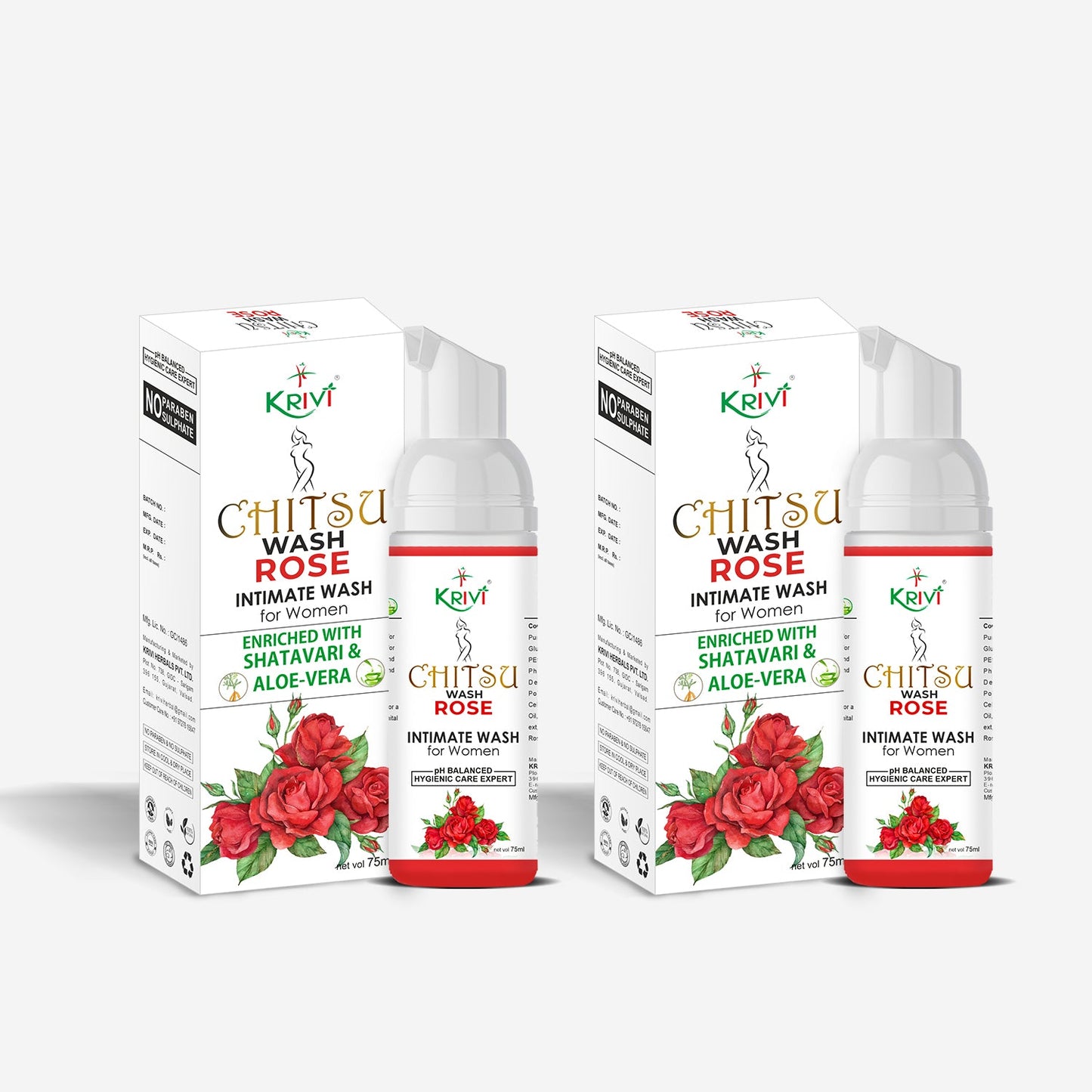 Chitsu Intimate Wash - Rose 75ml (Pack of 2)