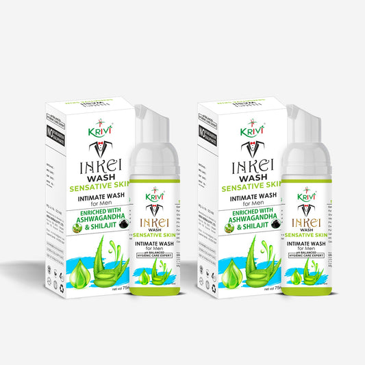 Inkei Intimate Wash for Men with Sensitive Skin 75ml (Pack of 2)
