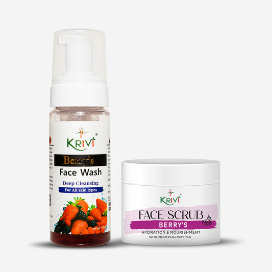 Krivi Berry's Face Scrub (100gm) and Berry's Face Wash (150ml)