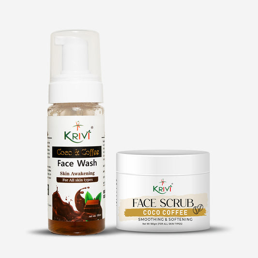 Krivi Coco Coffee Face Scrub (100gm) and Coco Coffee Face Wash (150ml)