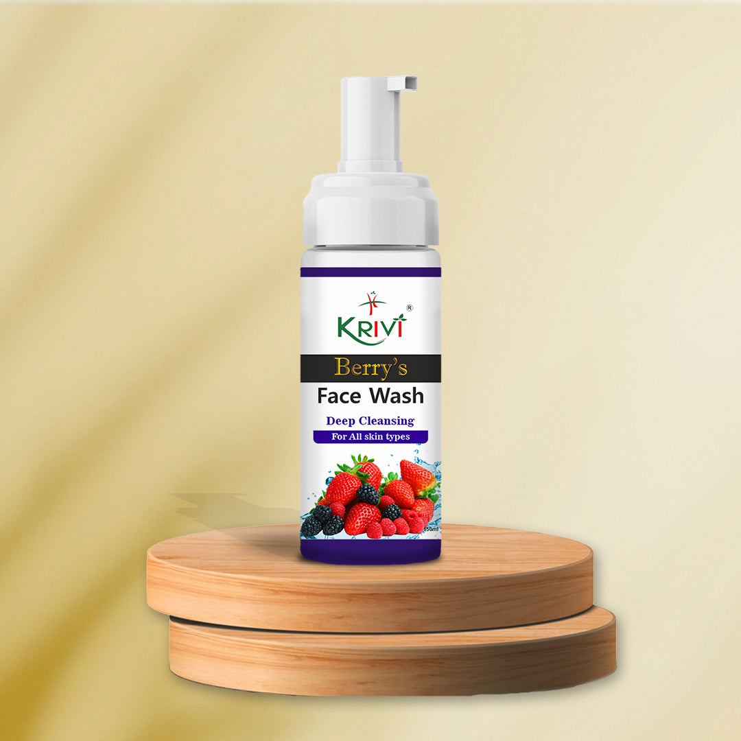 Krivi Berry's Face Wash with Foaming Pump (Paraben Free) 150ml
