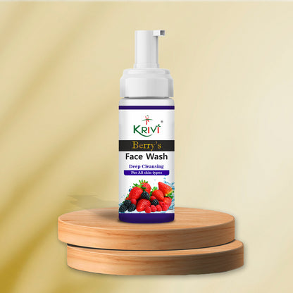 Krivi Berry's Face Wash with Foaming Pump (Paraben Free) 150ml