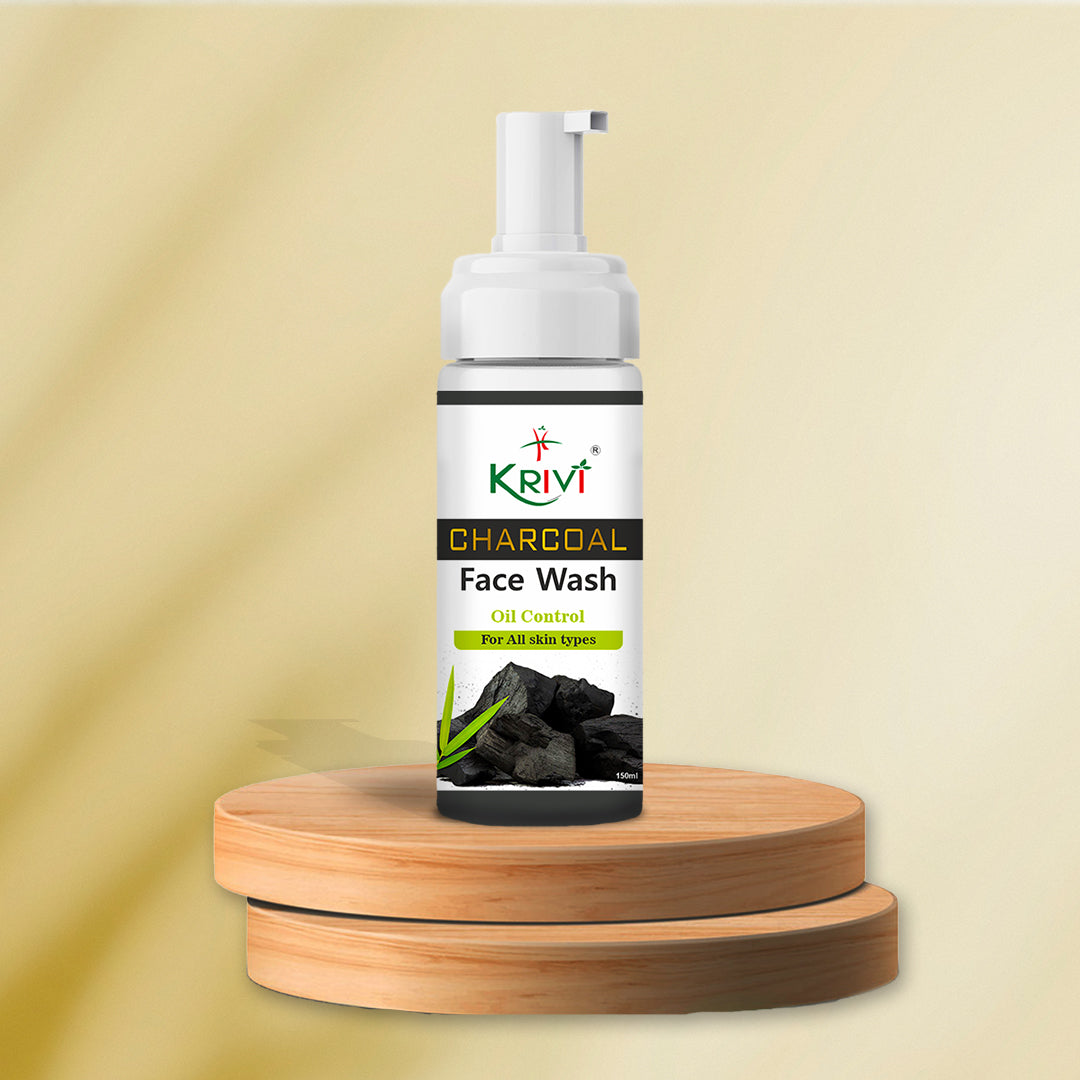 Krivi Charcoal Face Wash with Foaming Pump 150ml