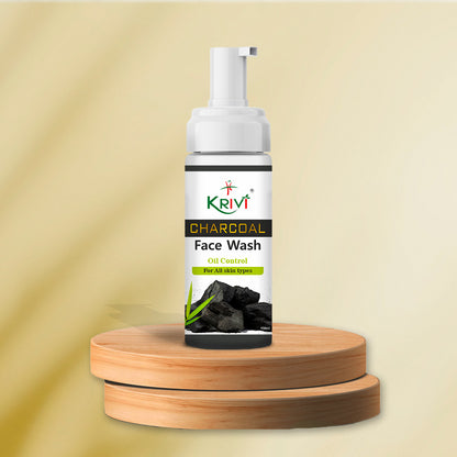 Krivi Charcoal Face Wash with Foaming Pump 150ml