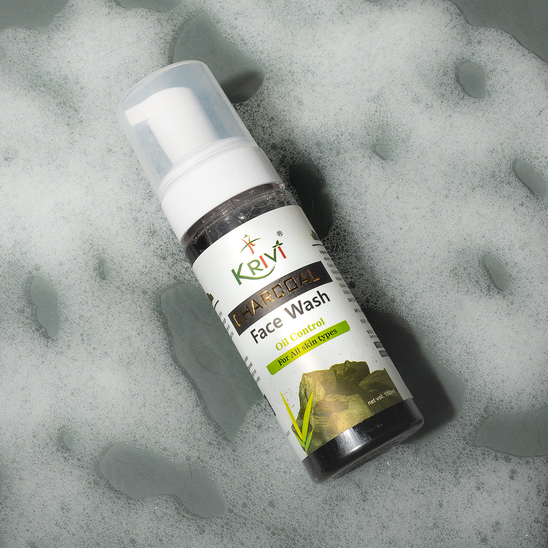 Krivi Charcoal Face Wash with Foaming Pump 150ml