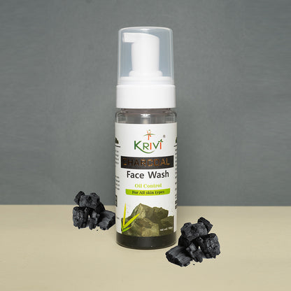 Krivi Charcoal Face Wash with Foaming Pump 150ml