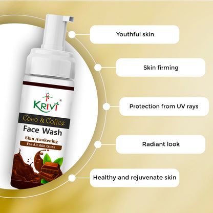 Krivi Coco & Coffee Face Wash with Foaming Pump 150ml
