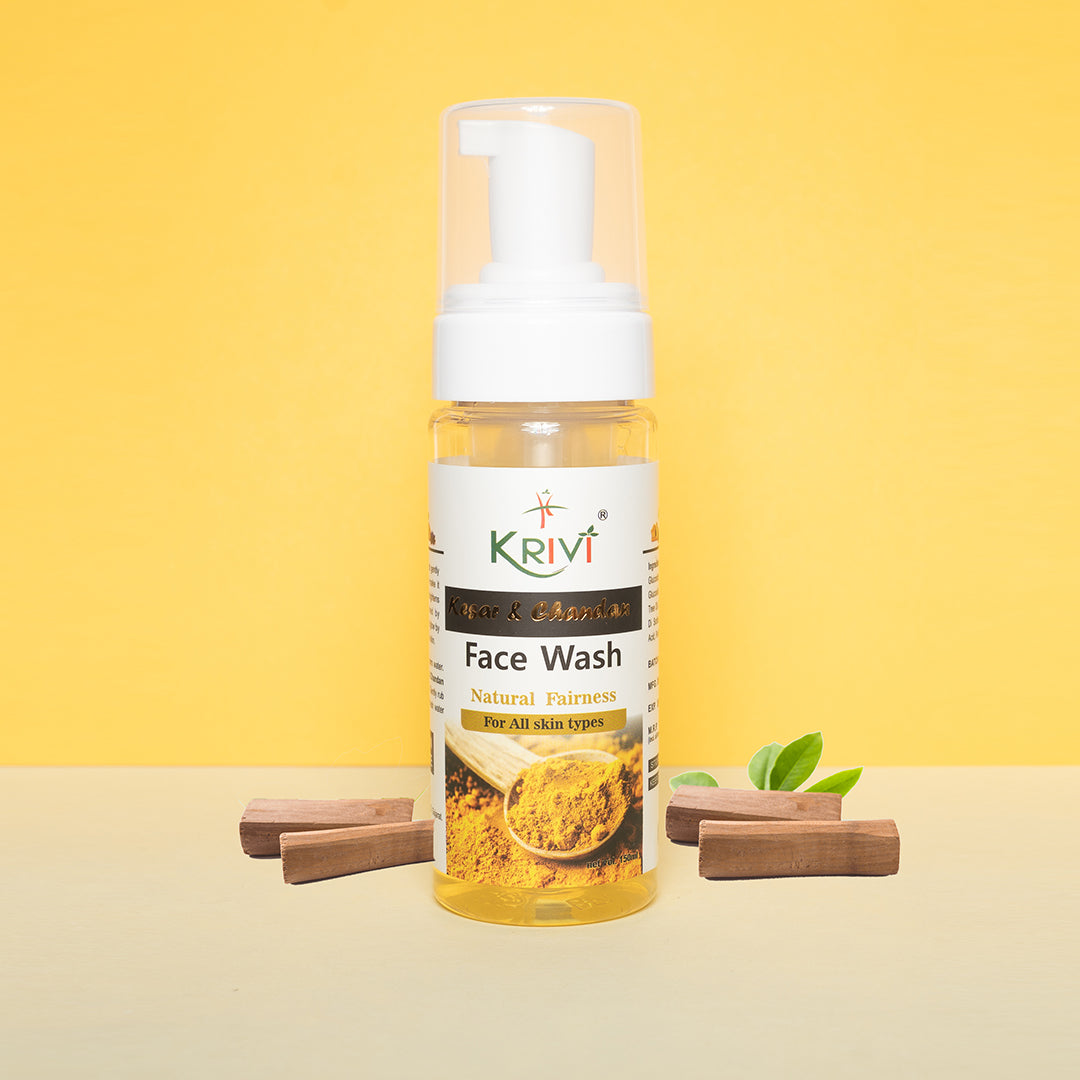 Krivi Kesar and Chandan Face Wash with Foaming Pump 150ml
