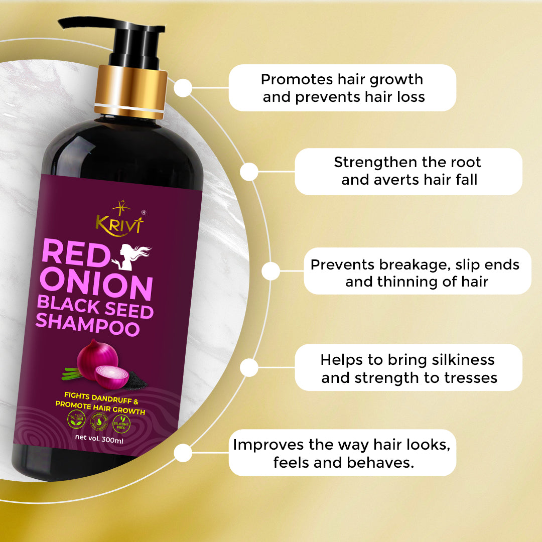 Krivi Red Onion Black Seed Shampoo 300ml