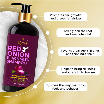 Krivi Red Onion Black Seed Shampoo 300ml