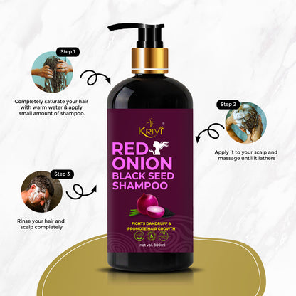 Krivi Red Onion Black Seed Shampoo 300ml