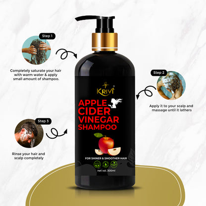 Krivi Apple Cider Vinegar Shampoo with Apple Cider Vinegar and Vitamin E -300ml