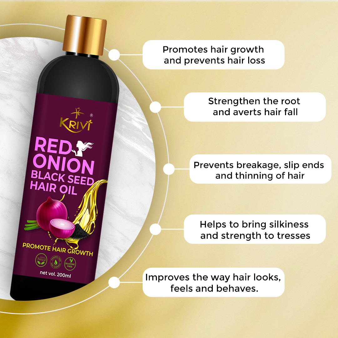 Krivi Red Onion Black Seed Hair Oil 200ml