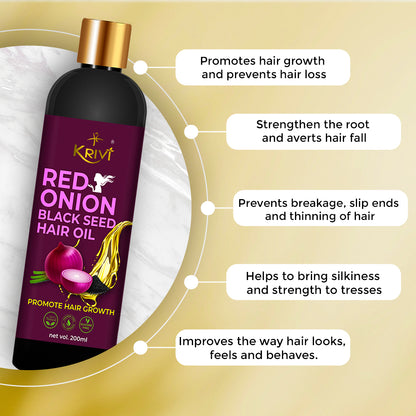 Krivi Red Onion Black Seed Hair Oil 200ml