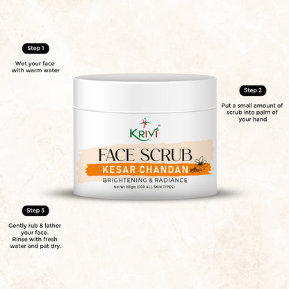 Krivi Kesar Chandan Face Scrub for Brightening & Radiance 100gm