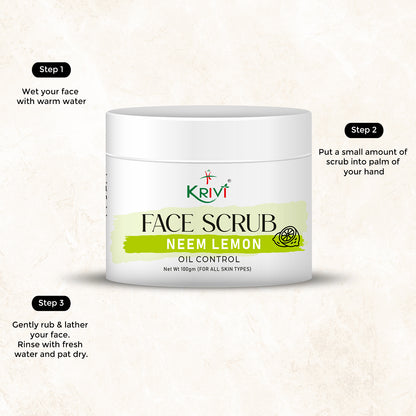 Krivi Neem Lemon Face Scrub for Oil Control 100gm