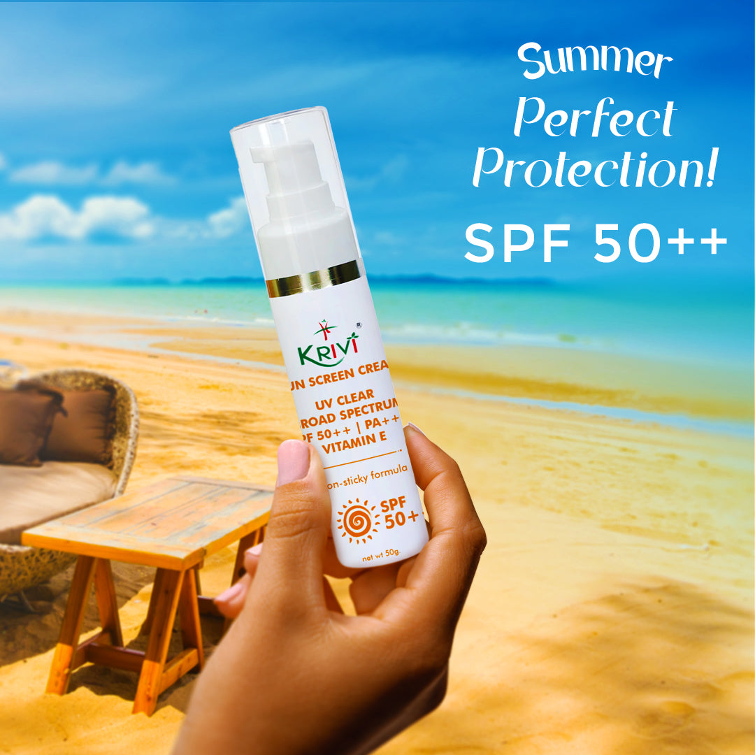 Krivi Sun Screen SPF 50++, UVA & UVB Protection 50gm
