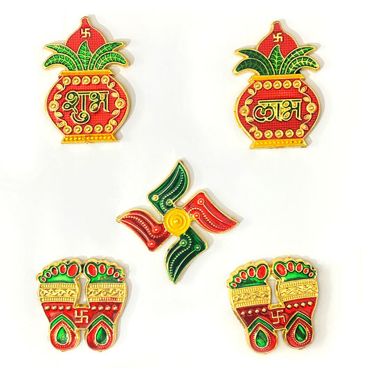 Krivi Shubha Labha Decorative Set - 5 Piece Wall Sticker
