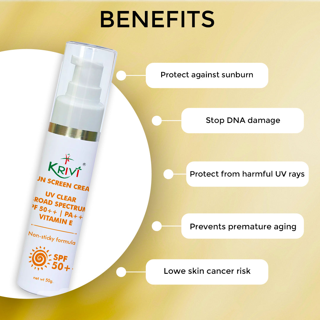 Krivi Sun Screen SPF 50++, UVA & UVB Protection 50gm