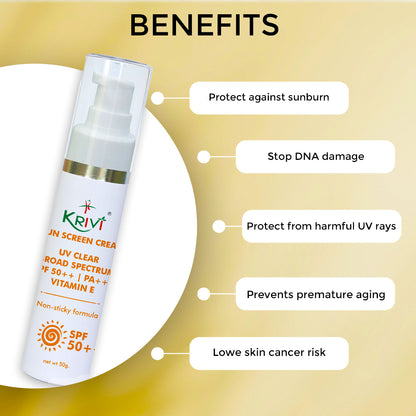Krivi Sun Screen SPF 50++, UVA & UVB Protection 50gm