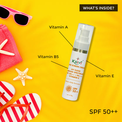 Krivi Sun Screen SPF 50++, UVA & UVB Protection 50gm