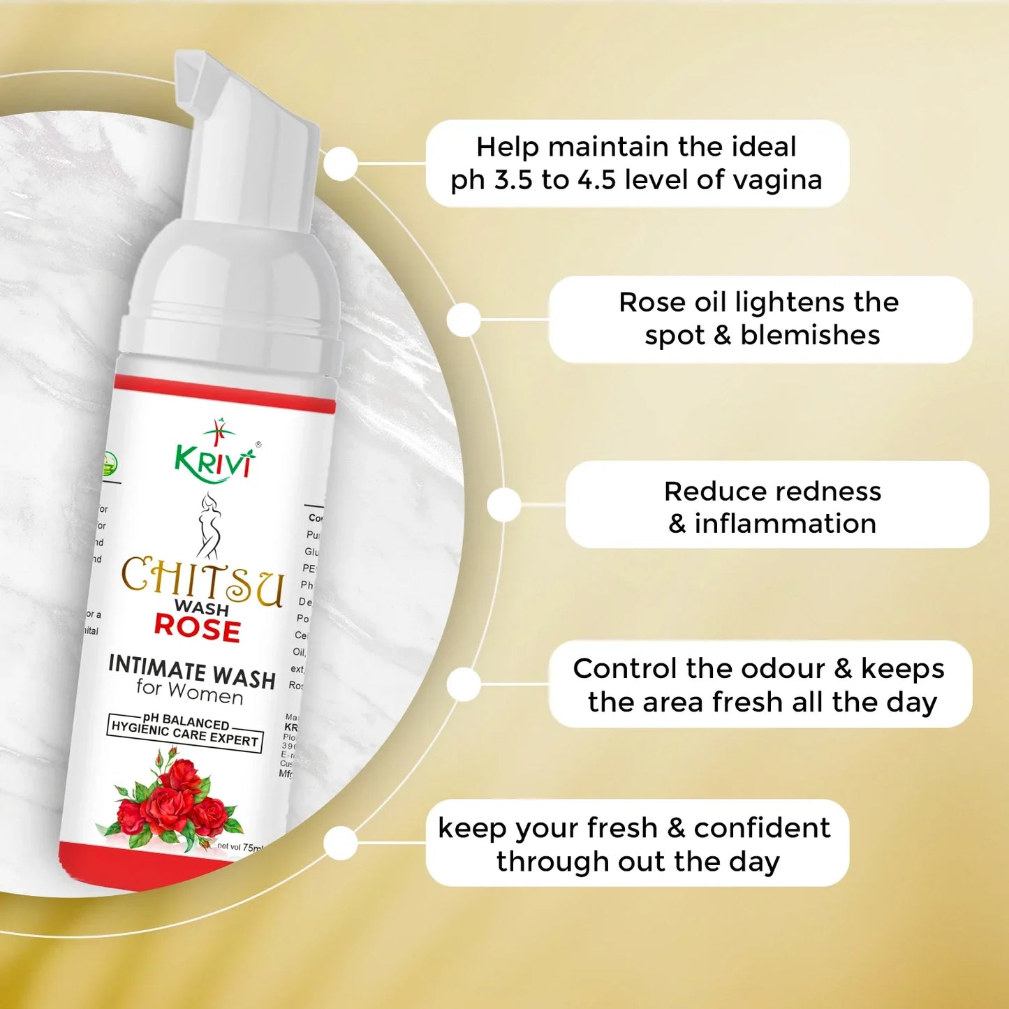 Chitsu Intimate Wash - Rose 75ml (Pack of 1)