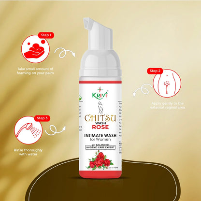 Chitsu Intimate Wash - Rose 75ml (Pack of 3)