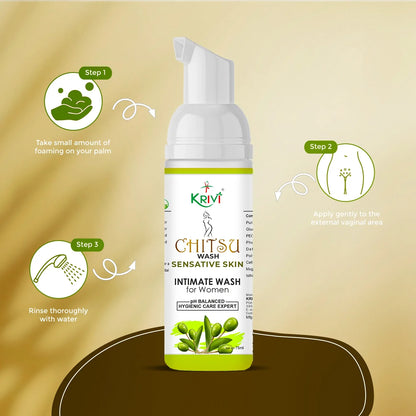 Chitsu Intimate Wash for Sensitive Skin 75ml (Pack of 3)