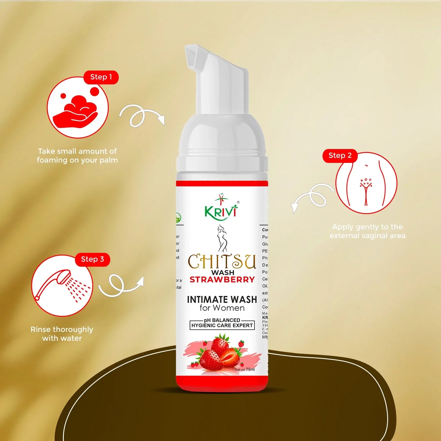 Chitsu Intimate Wash - Strawberry 75ml (Pack of 2)