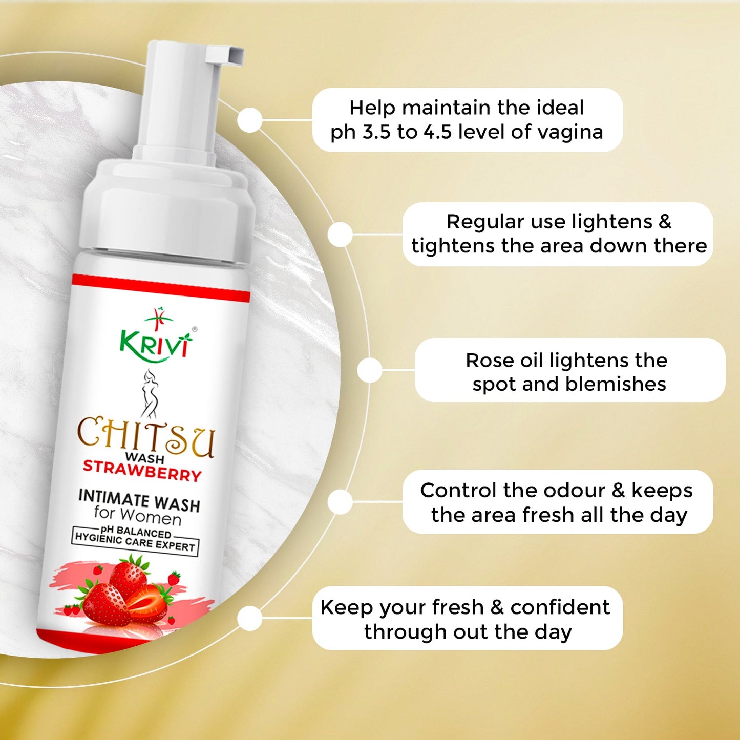 Chitsu Intimate Wash - Strawberry 150ml (Pack of 1)