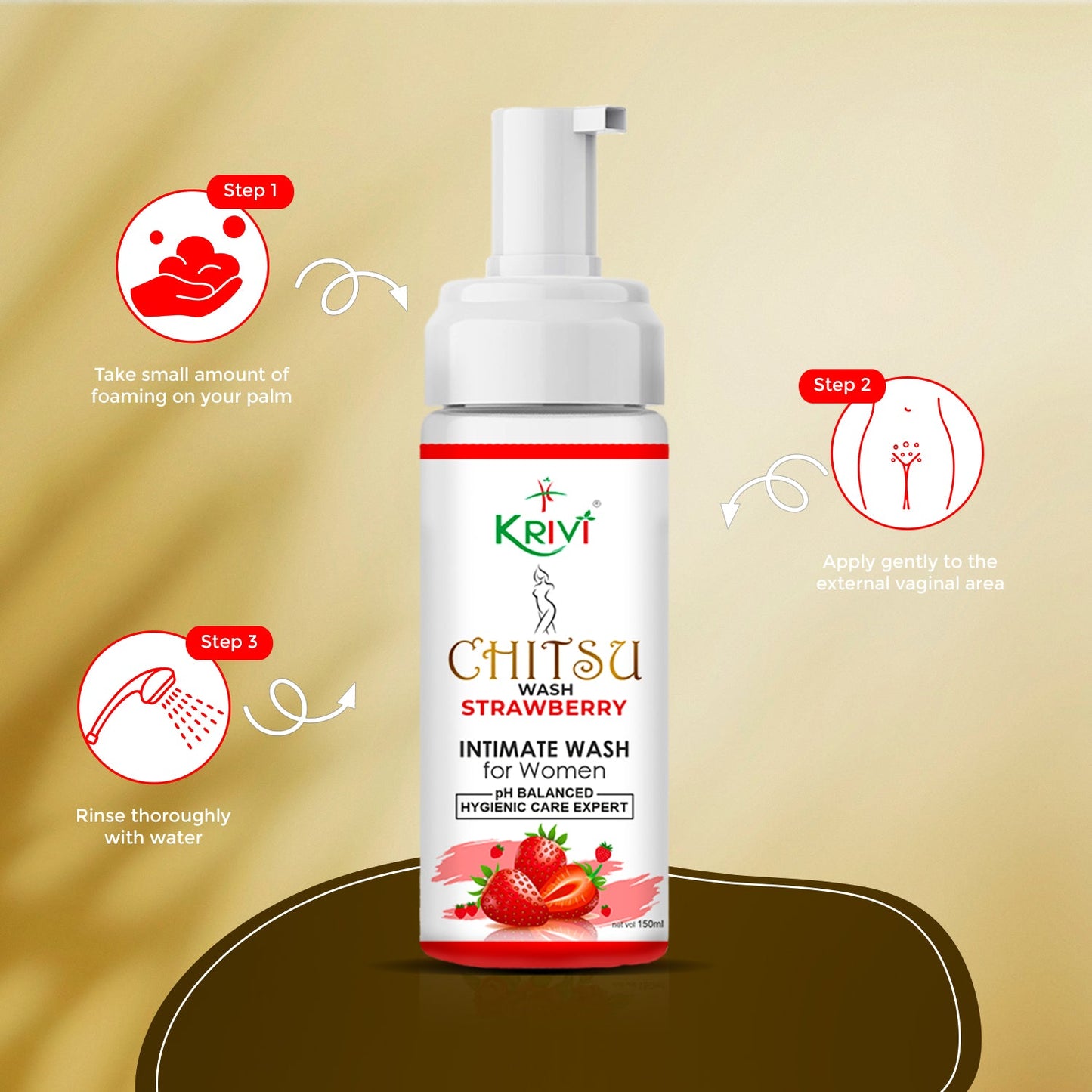 Chitsu Intimate Wash - Strawberry 150ml (Pack of 1)