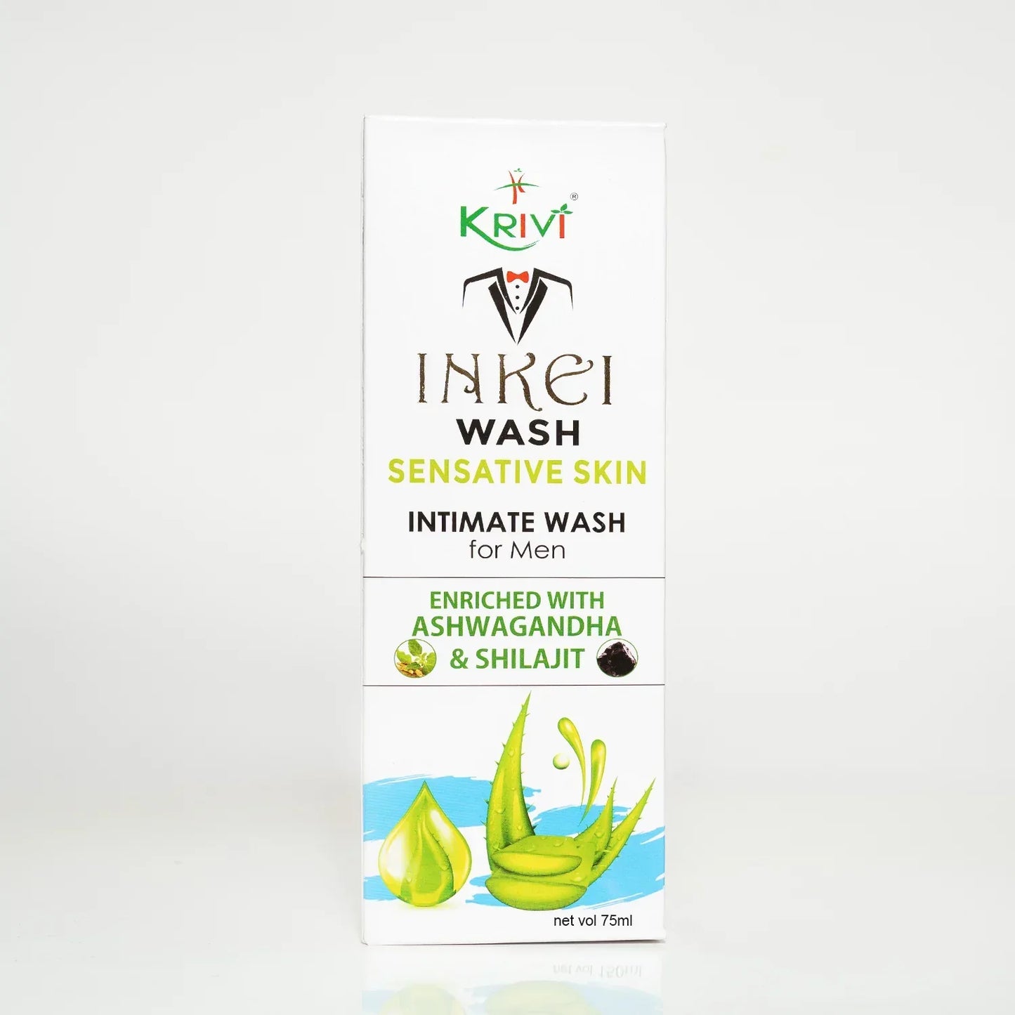 Inkei Intimate Wash for Men with Sensitive Skin 75ml (Pack of 3)