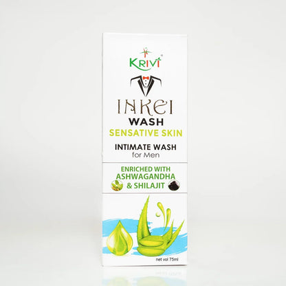 Inkei Intimate Wash for Men with Sensitive Skin 75ml (Pack of 3)