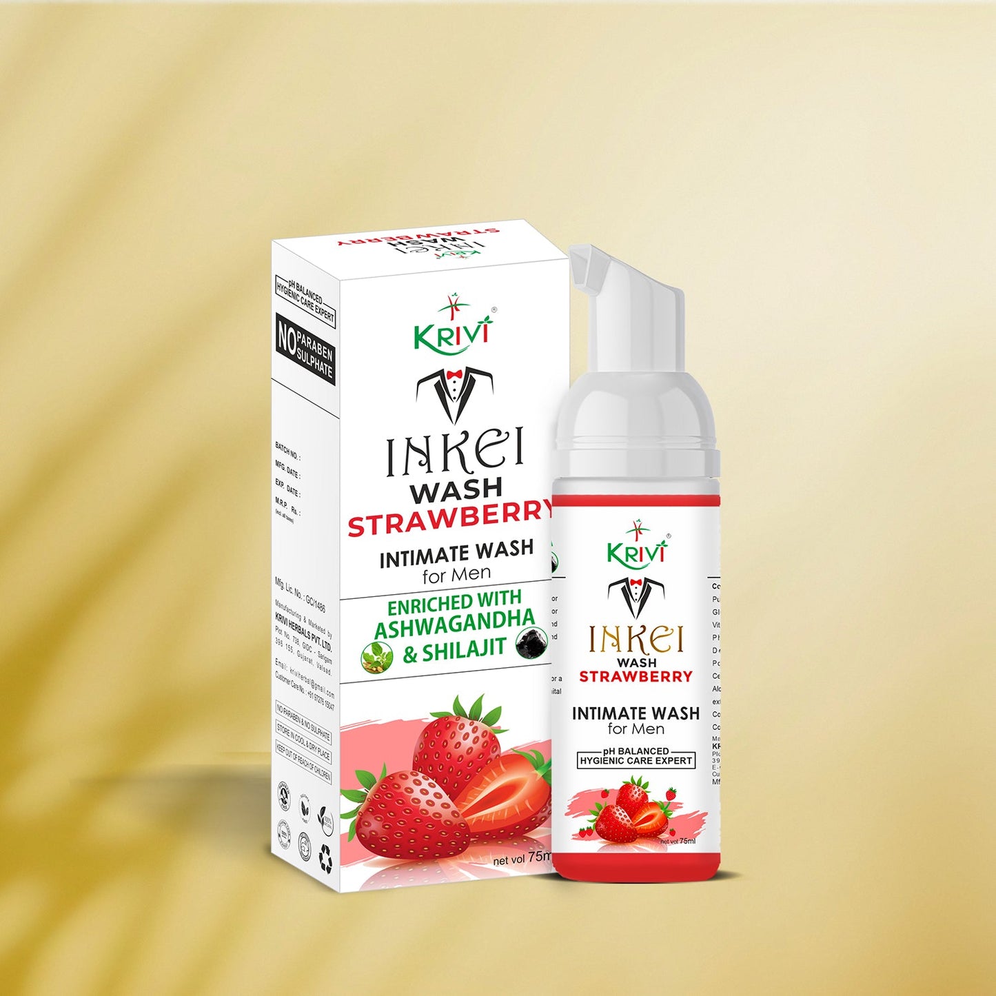 Inkei Intimate Wash for Men - Strawberry 75ml (Pack of 1)