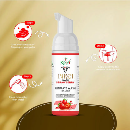 Inkei Intimate Wash for Men - Strawberry 75ml (Pack of 2)