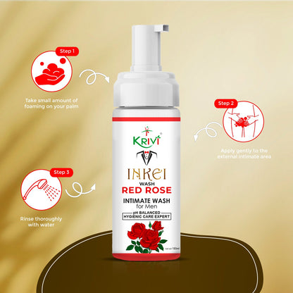 Inkei Intimate Wash for Men - Rose 150ml (Pack of 1)