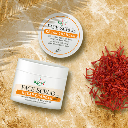Krivi Kesar Chandan Face Scrub for Brightening & Radiance 100gm