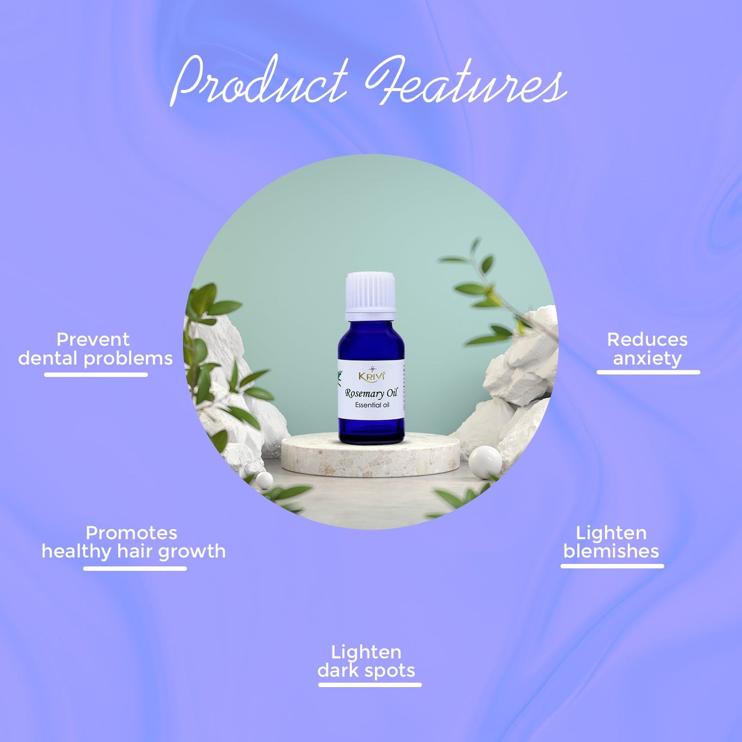 Krivi Rosemary Essential Oil 15ml (Pack of 1)