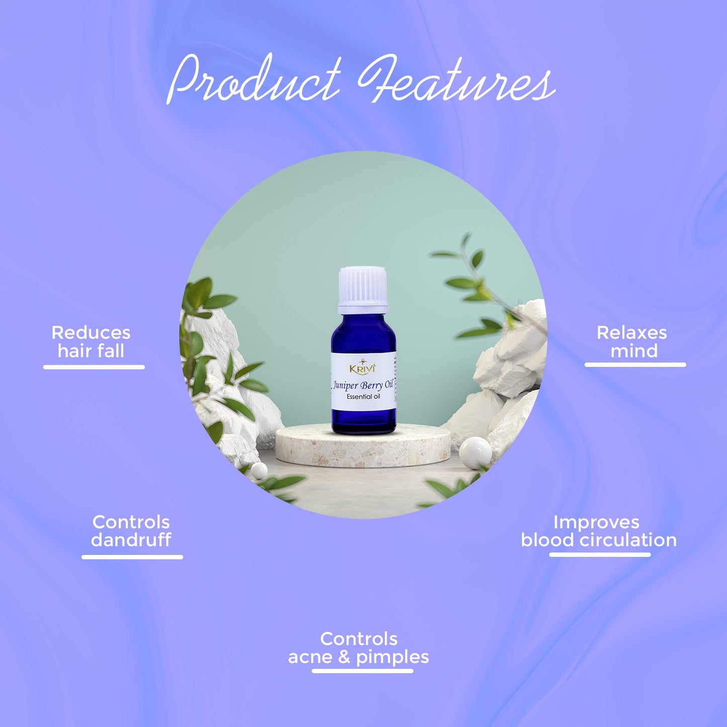 Krivi Juniper Berry Essential Oil 15ml (Pack of 1)