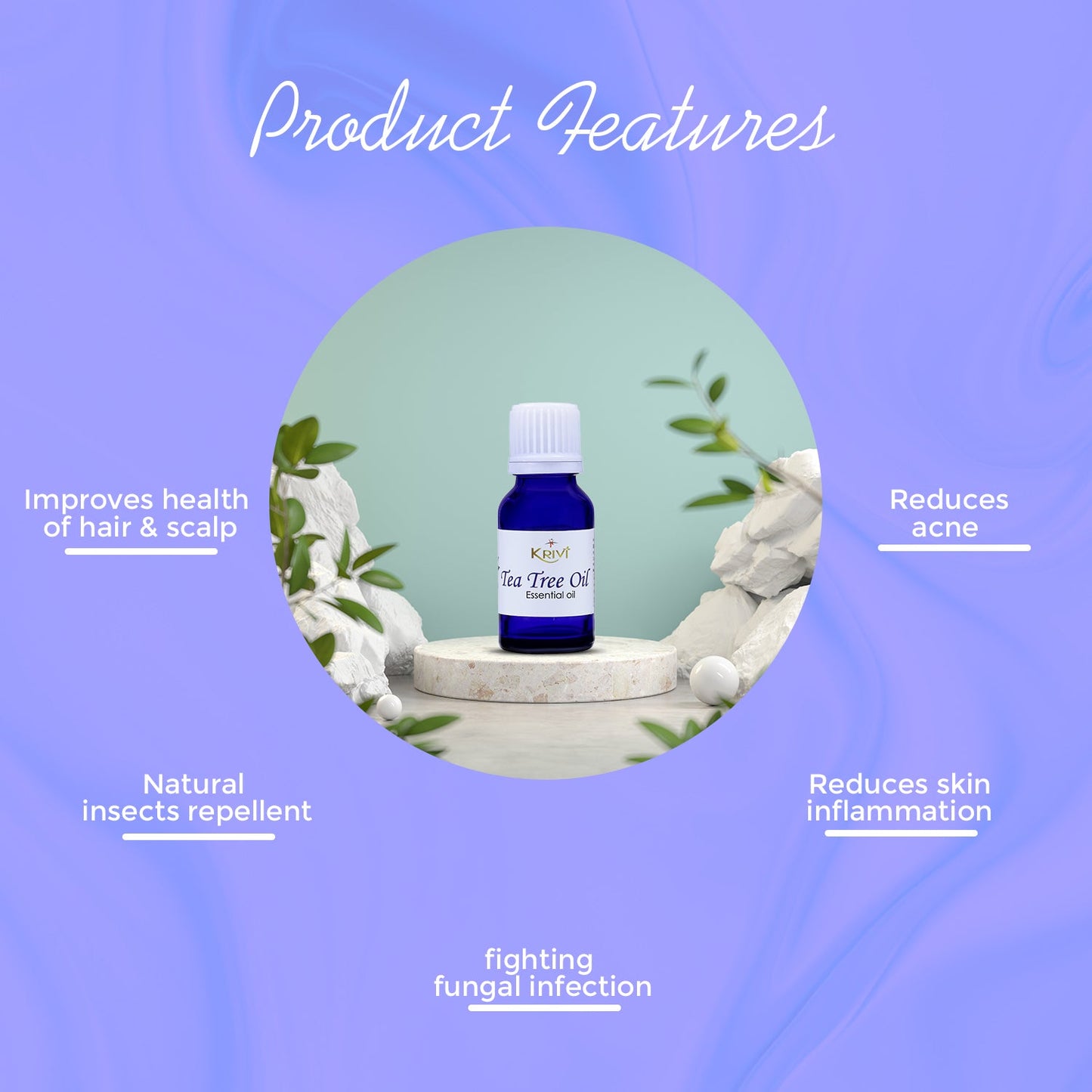 Krivi Tea Tree Essential Oil 15ml (Pack of 1)