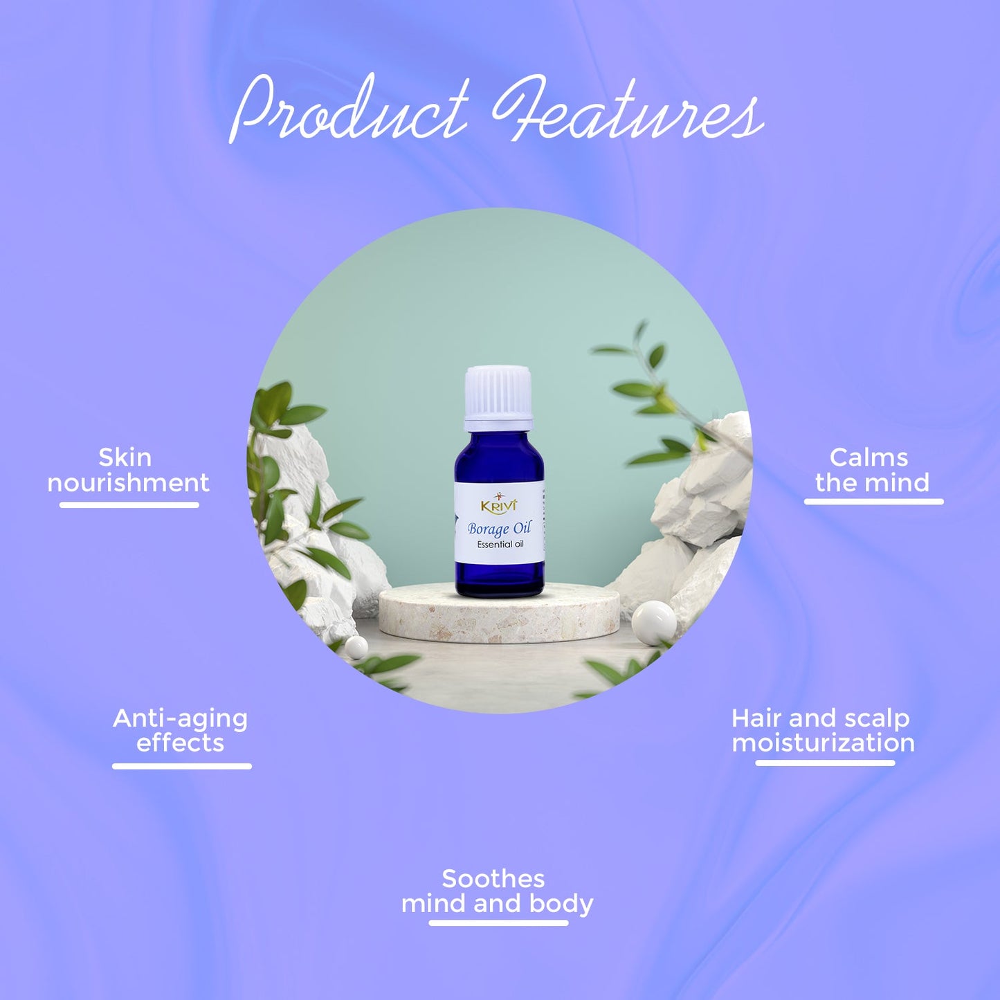 Krivi Borage Essential Oil 15ml (Pack of 1)