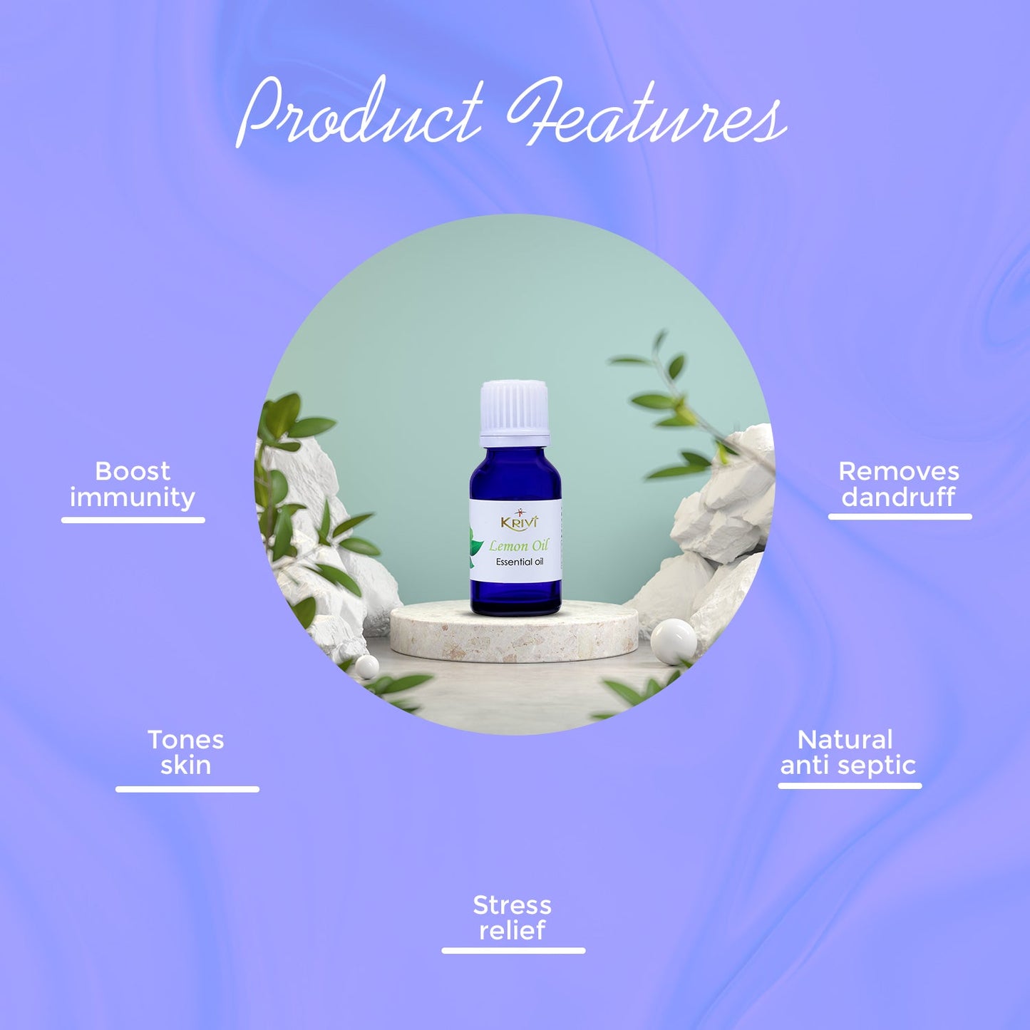 Krivi Lemon Essential Oil 15ml (Pack of 1)