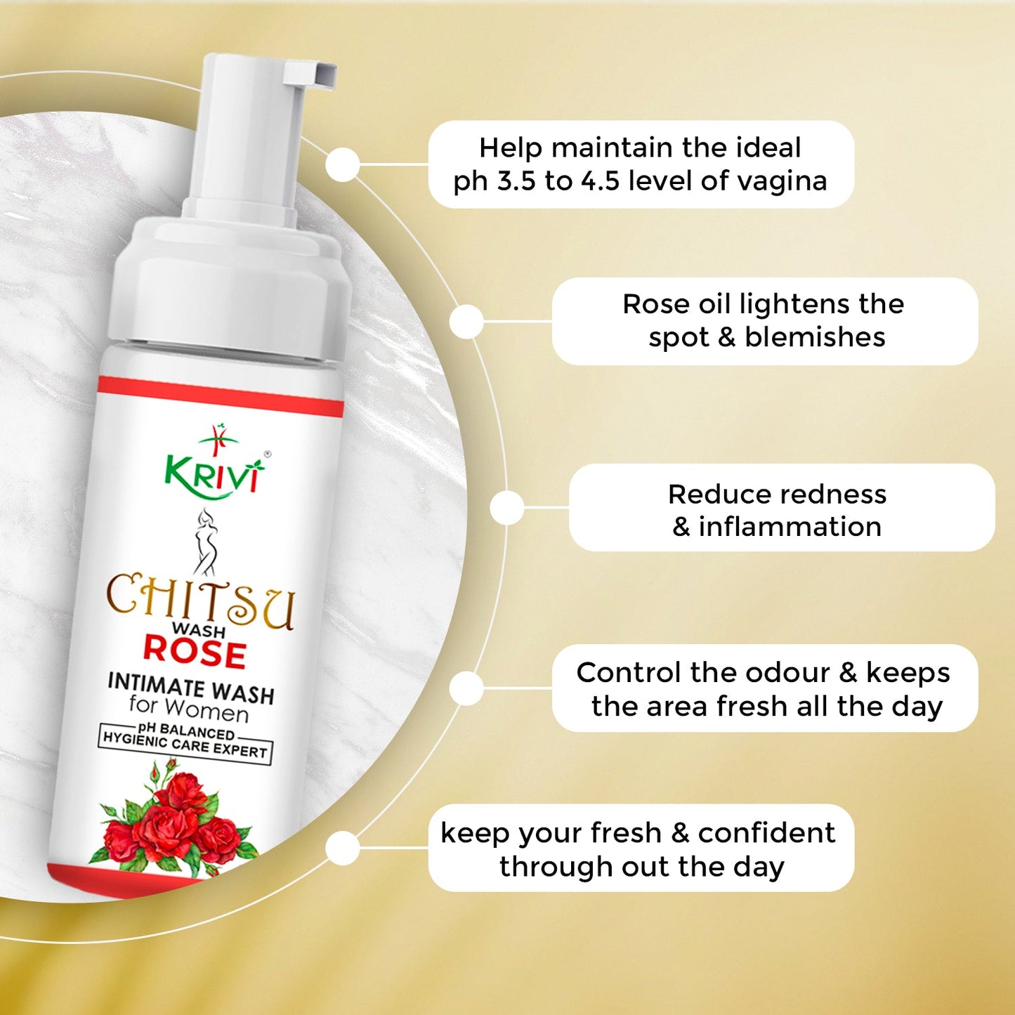 Chitsu Intimate Wash - Rose 150ml (Pack of 1)