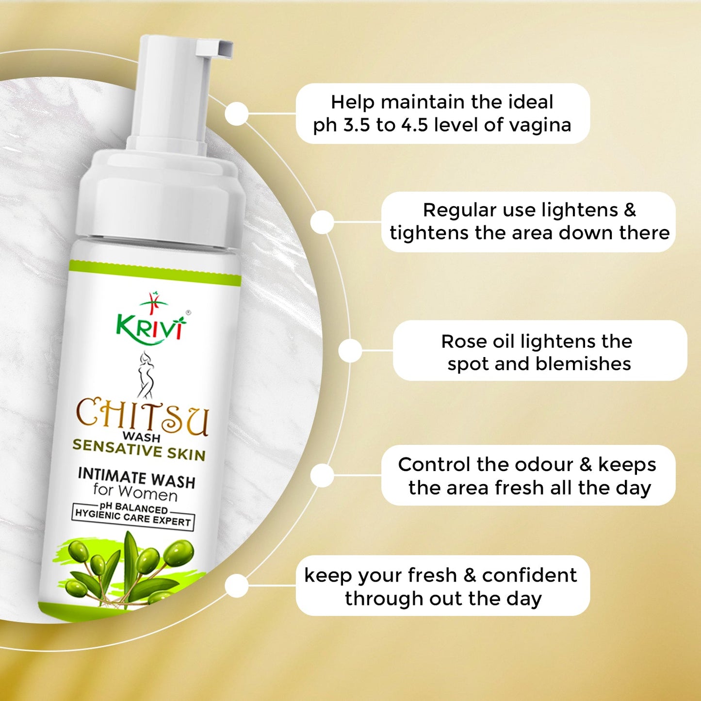 Chitsu Intimate Wash for Sensitive Skin 150ml
