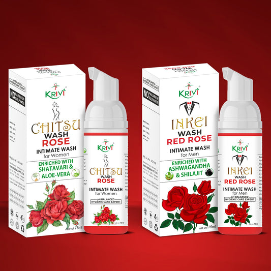 Men and Women Intimate Wash Combo (Rose) 75ml